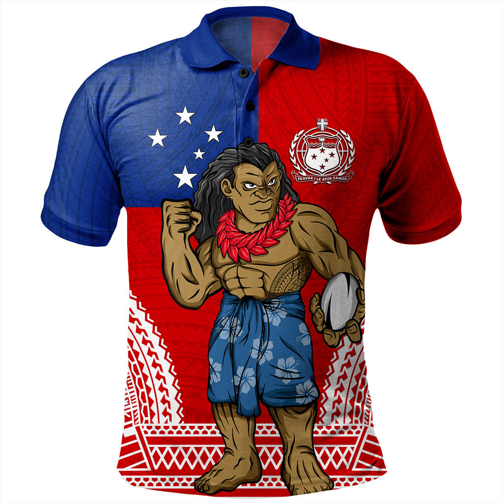 Samoa Polo Shirt Rugby Flag Tribal Tatau Pattern