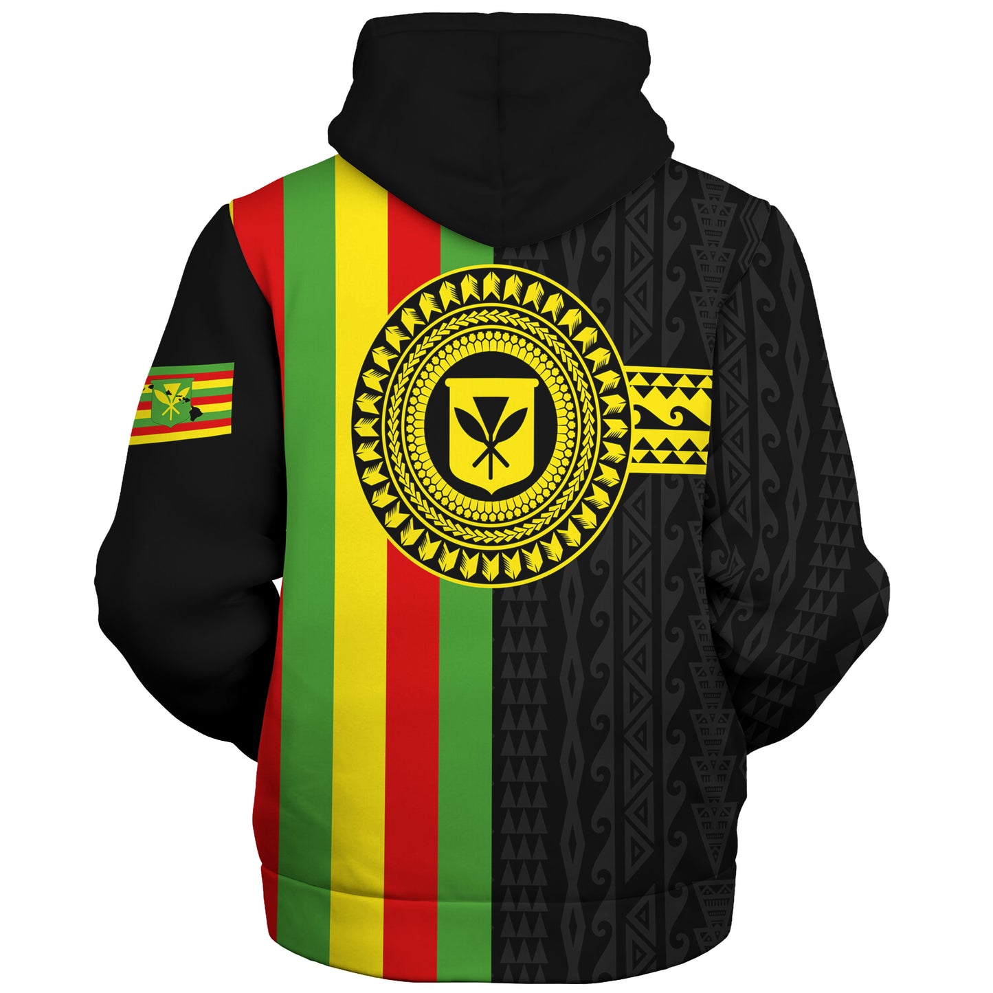 Hawaii Sherpa Hoodie Kanaka Maoli Flag Polynesian