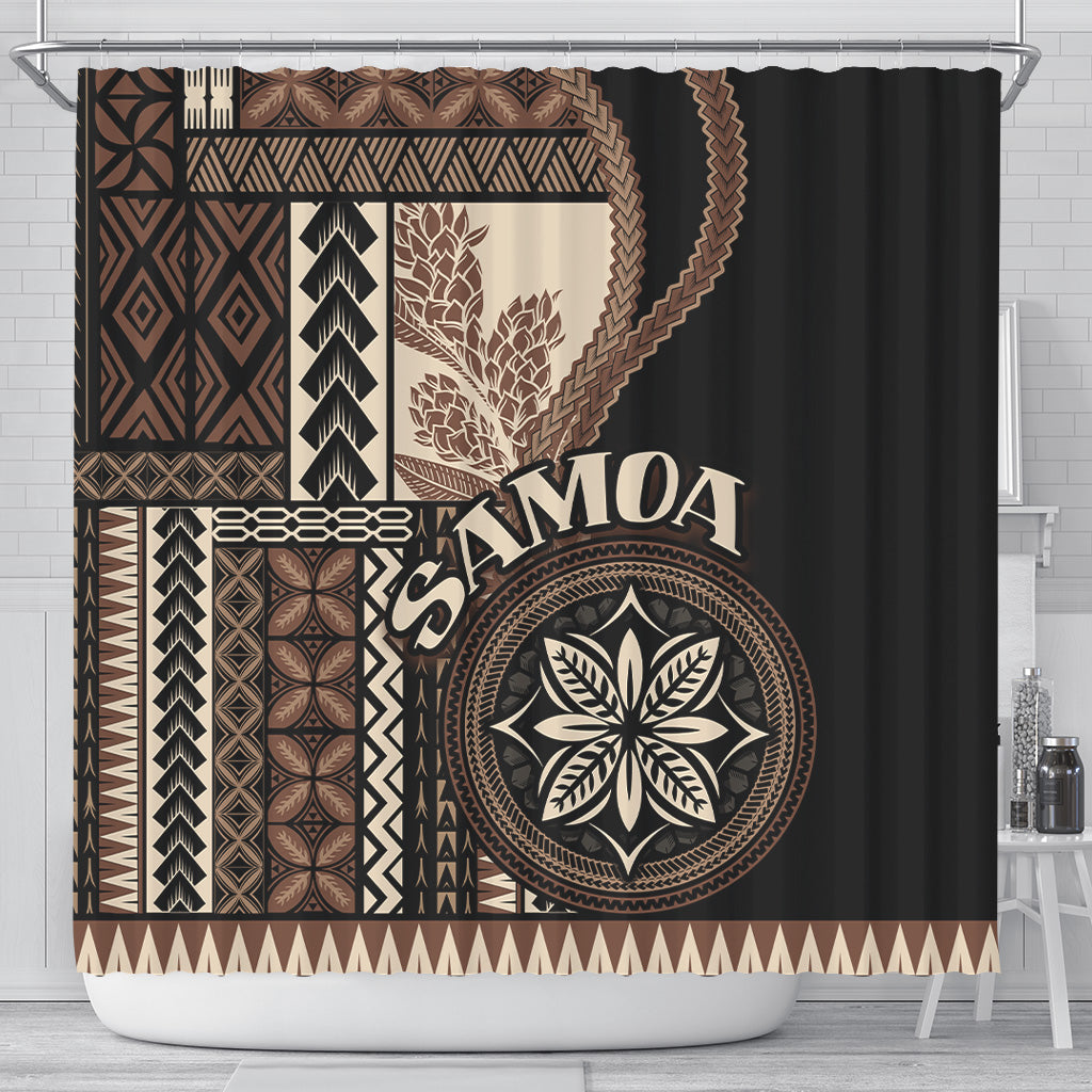 Samoa Shower Curtain Samoan Siapo Motif Classic Style