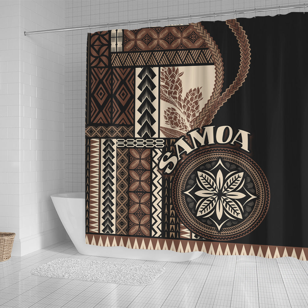 Samoa Shower Curtain Samoan Siapo Motif Classic Style