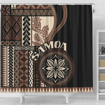 Samoa Shower Curtain Samoan Siapo Motif Classic Style