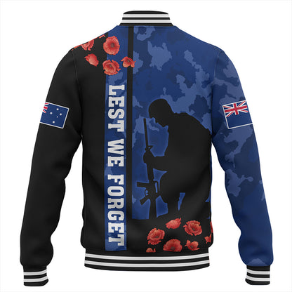 New Zealand Baseball Jacket Anzac Day Lest We Forget Military Camouflage Simple Style