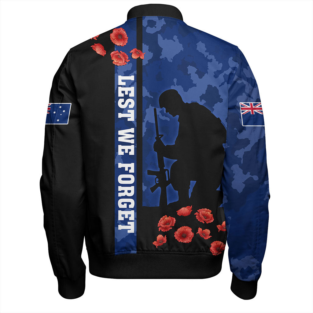 New Zealand Bomber Jacket Anzac Day Lest We Forget Military Camouflage Simple Style