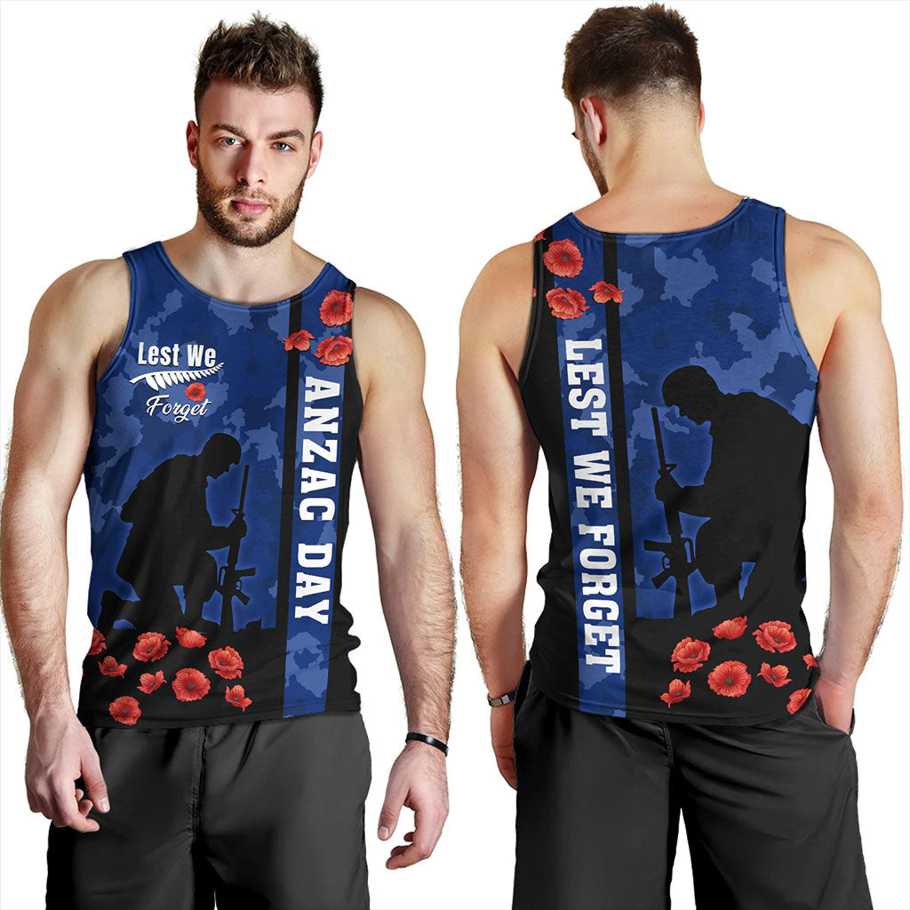 New Zealand Tank Top Anzac Day Lest We Forget Military Camouflage Simple Style