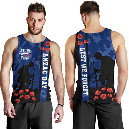 New Zealand Tank Top Anzac Day Lest We Forget Military Camouflage Simple Style