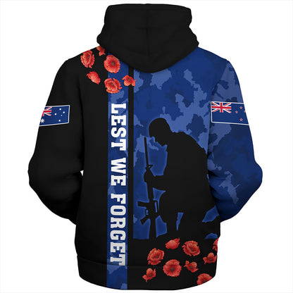 New Zealand Sherpa Hoodie Anzac Day Lest We Forget Military Camouflage Simple Style