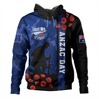New Zealand Hoodie Anzac Day Lest We Forget Military Camouflage Simple Style