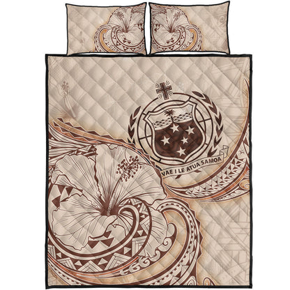 Samoa Quilt Bed Set Hibiscus Flower Vintage Style