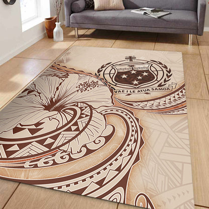 Samoa Area Rug Hibiscus Flower Vintage Style