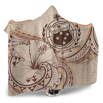Samoa Hooded Blanket Hibiscus Flower Vintage Style