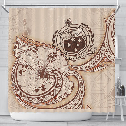 Samoa Shower Curtain Hibiscus Flower Vintage Style