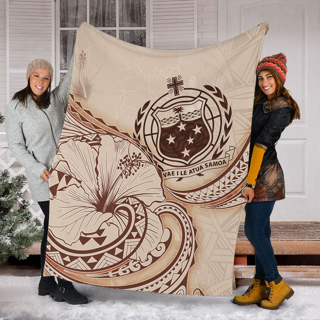 Samoa Premium Blanket Hibiscus Flower Vintage Style