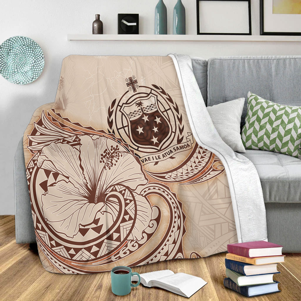 Samoa Premium Blanket Hibiscus Flower Vintage Style