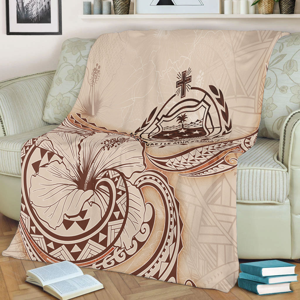 Samoa Premium Blanket Hibiscus Flower Vintage Style