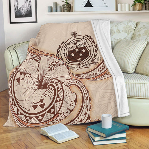 Samoa Premium Blanket Hibiscus Flower Vintage Style