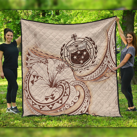 Samoa Premium Quilt Hibiscus Flower Vintage Style