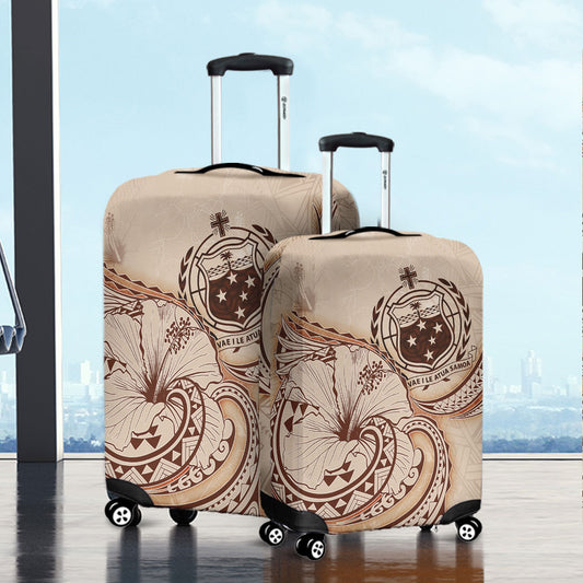 Samoa Luggage Cover Hibiscus Flower Vintage Style