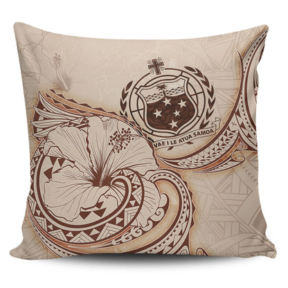 Samoa Pillow Cover Hibiscus Flower Vintage Style