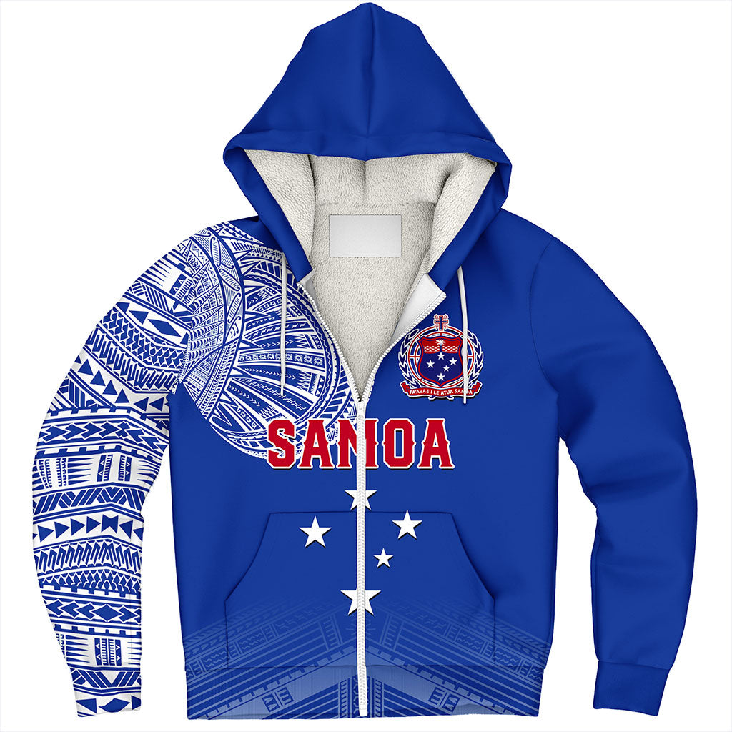 Samoa Sherpa Hoodie Coat Of Arms Tattoo Roman Reigns