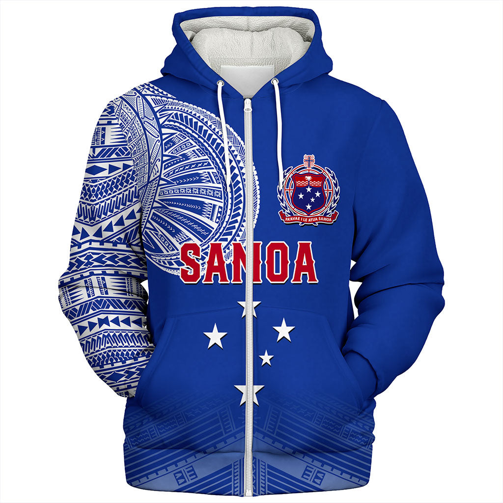 Samoa Sherpa Hoodie Coat Of Arms Tattoo Roman Reigns