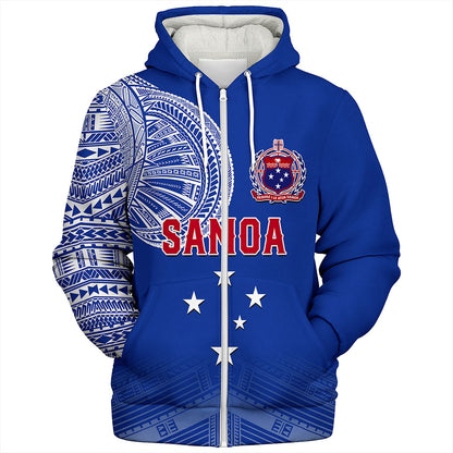 Samoa Sherpa Hoodie Coat Of Arms Tattoo Roman Reigns