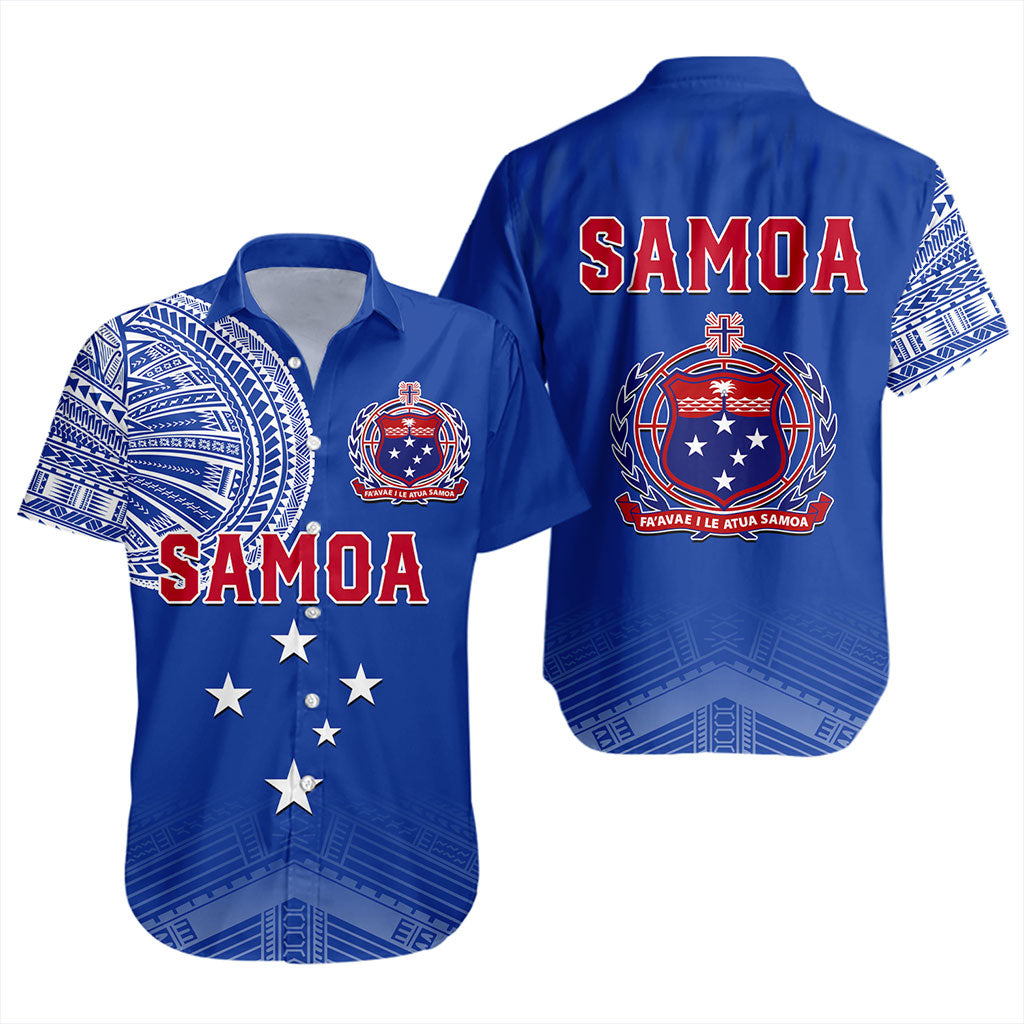 Samoa Short Sleeve Shirt Coat Of Arms Tattoo Roman Reigns