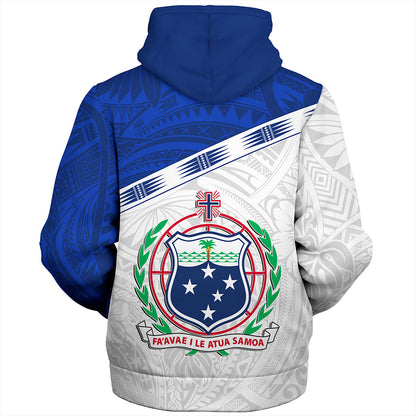 Samoa Sherpa Hoodie Coat Of Arms Tribal