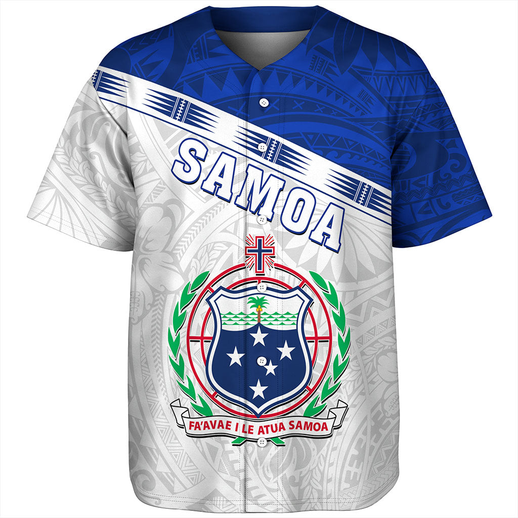 Samoa Baseball Shirt Coat Of Arms Tribal