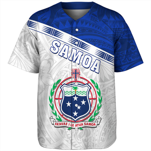 Samoa Baseball Shirt Coat Of Arms Tribal