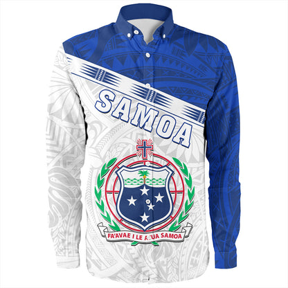 Samoa Long Sleeve Shirt Coat Of Arms Tribal