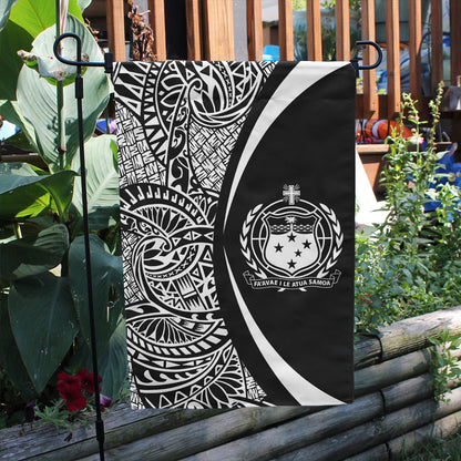 Samoa Garden Flag Lauhala Circle White