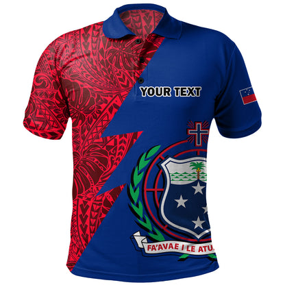 Samoa Custom Personalised Polo Shirt Flash Style