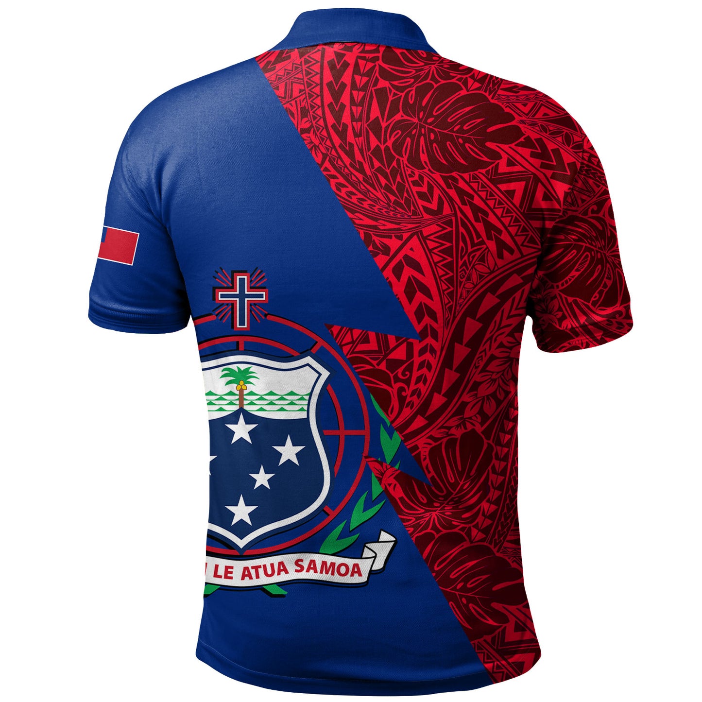 Samoa Custom Personalised Polo Shirt Flash Style