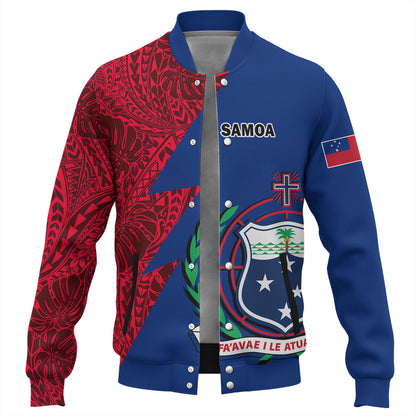 Samoa Custom Personalised Baseball Jacket Flash Style