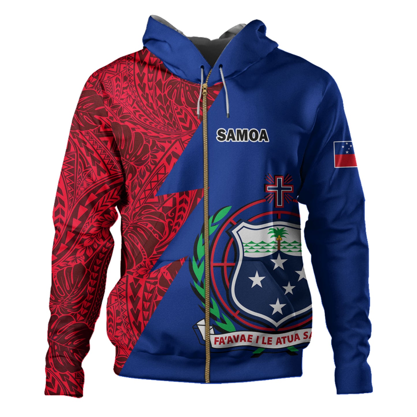 Samoa Custom Personalised Hoodie Flash Style