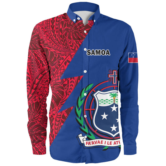 Samoa Custom Personalised Long Sleeve Shirt Flash Style