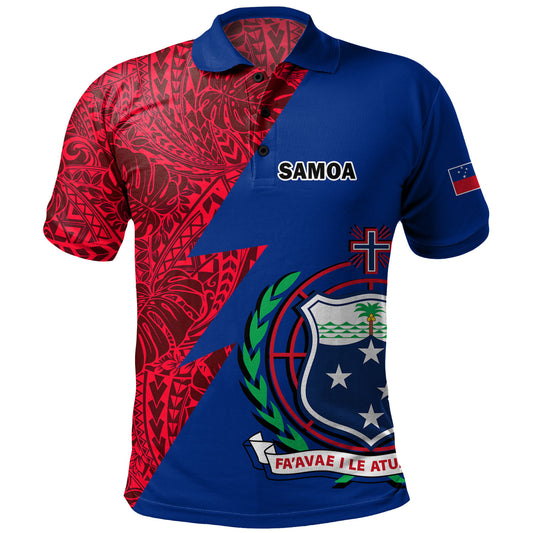 Samoa Custom Personalised Polo Shirt Flash Style