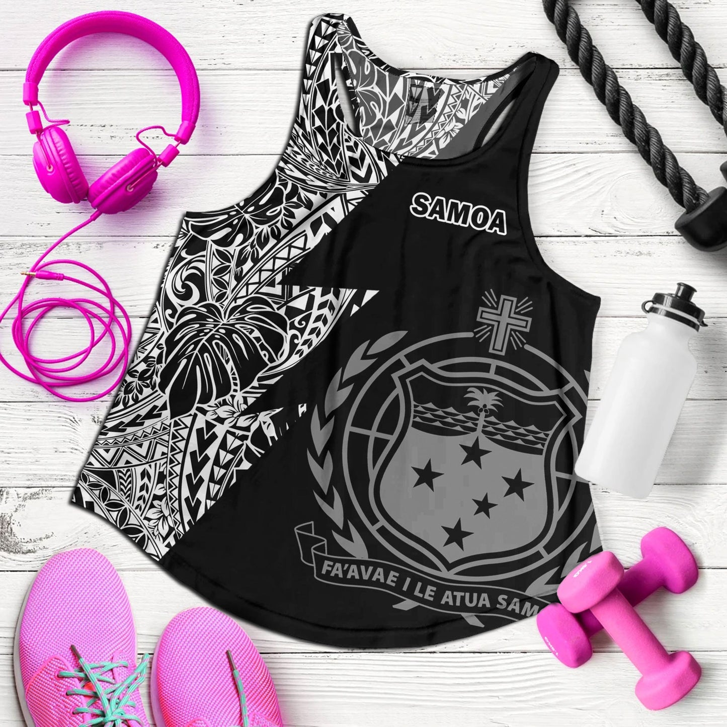 Samoa Custom Personalised Women Tank Flash Style