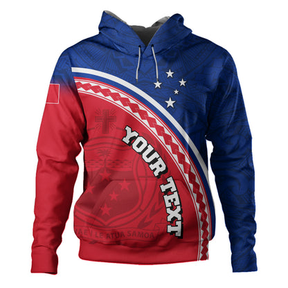 Samoa Custom Personalised Hoodie Polynesian Tribal Patterns Curve Style