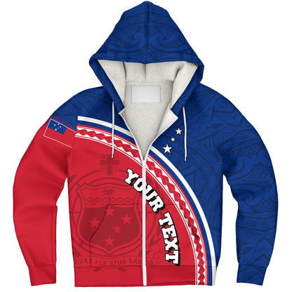 Samoa Custom Personalised Sherpa Hoodie Polynesian Tribal Patterns Curve Style