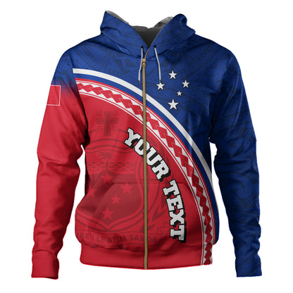 Samoa Custom Personalised Hoodie Polynesian Tribal Patterns Curve Style