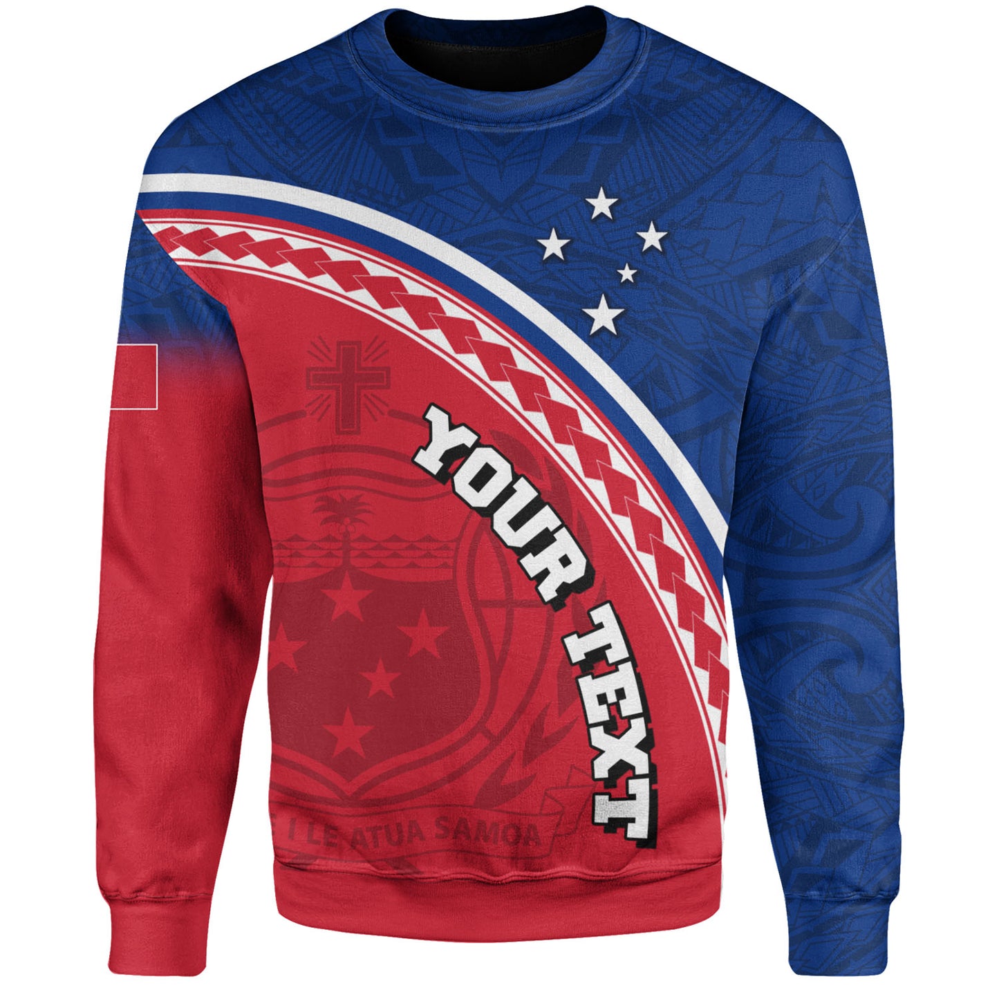 Samoa Custom Personalised Sweatshirt Polynesian Tribal Patterns Curve Style