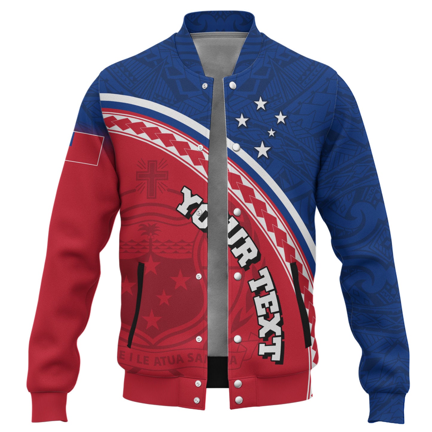Samoa Custom Personalised Baseball Jacket Polynesian Tribal Patterns Curve Style