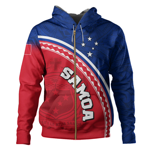 Samoa Custom Personalised Hoodie Polynesian Tribal Patterns Curve Style