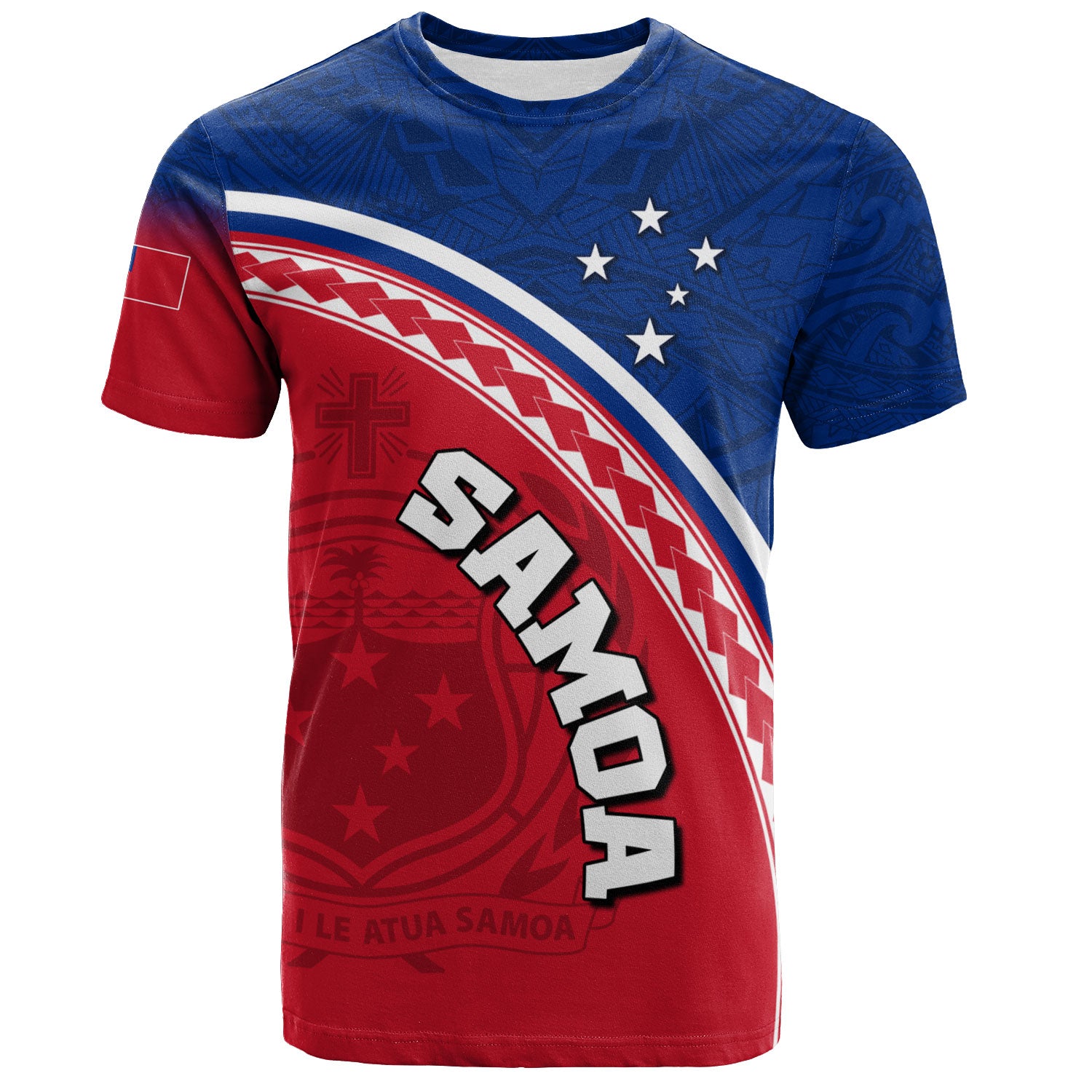 Samoa Custom Personalised T-Shirt Polynesian Tribal Patterns Curve Style