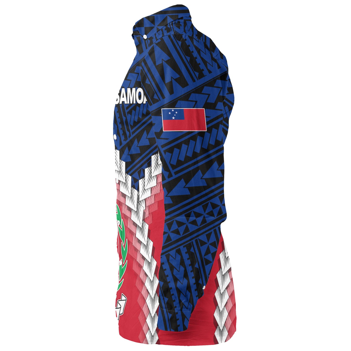 Samoa Long Sleeve Shirt Samoa Coat Of Arms With Polynesian Tattoo Flag Style