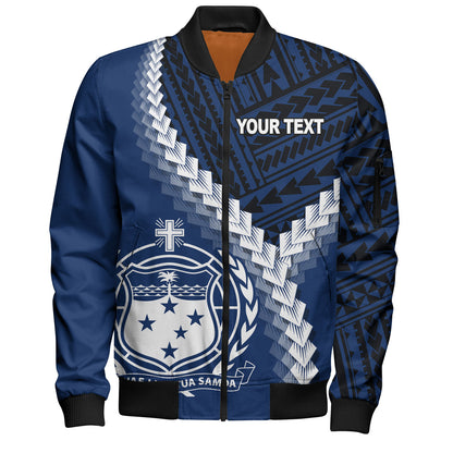 Samoa Bomber Jacket Samoa Coat Of Arms With Polynesian Tattoo Style