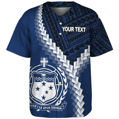 Samoa Baseball Shirt Samoa Coat Of Arms With Polynesian Tattoo Style