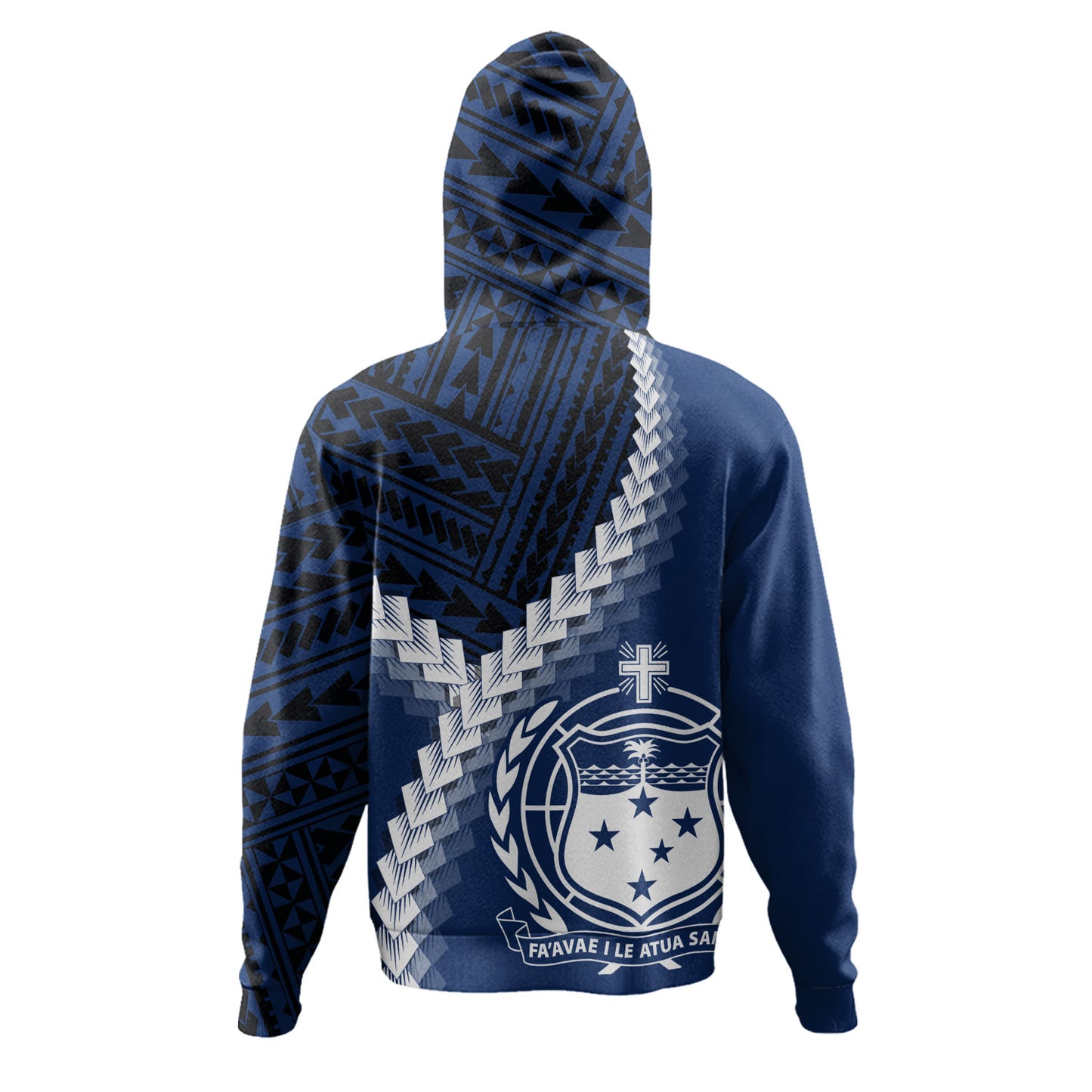 Samoa Hoodie Samoa Coat Of Arms With Polynesian Tattoo Style