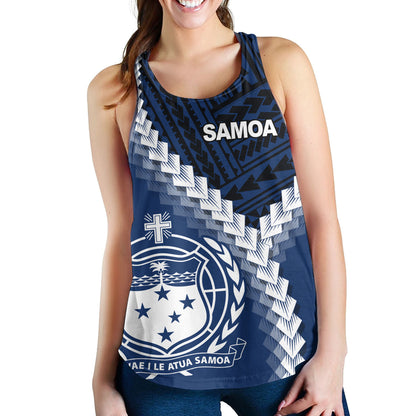 Samoa Women Tank Samoa Coat Of Arms With Polynesian Tattoo Style